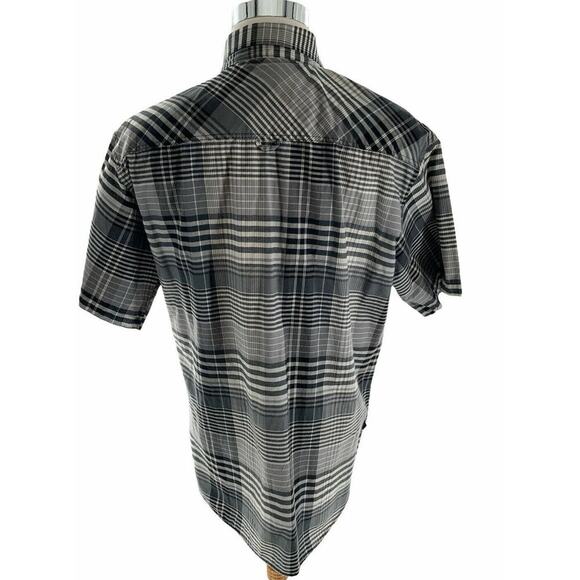 Ablanche New York Shadow Plaid Shirt Mens XL Short Sleeve Chest Pocket Button Up - Picture 3 of 5
